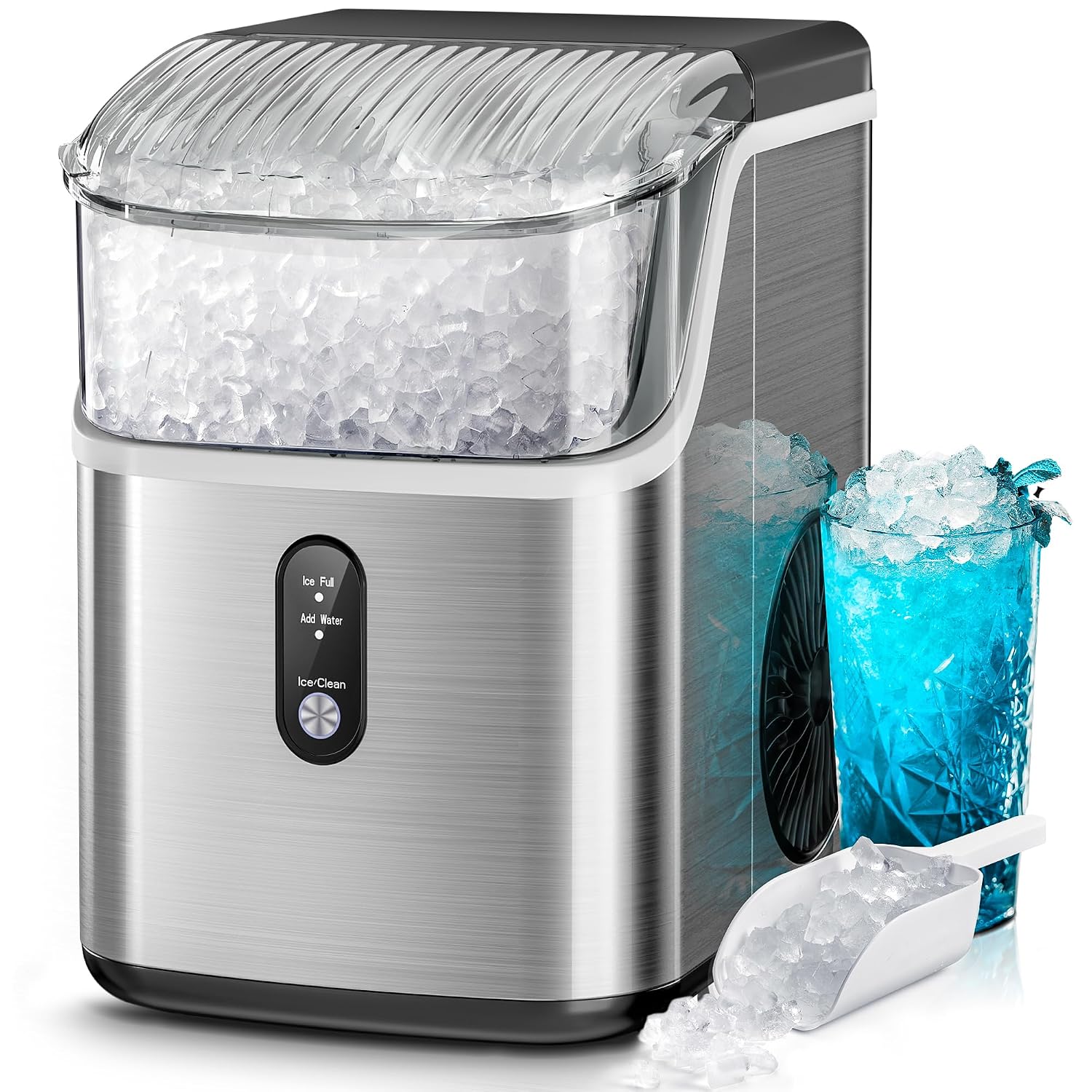 Detalle de Kismile Z5825NB Nugget Ice Maker, 35 lbs/Day, Self-Cleaning, 43 dB