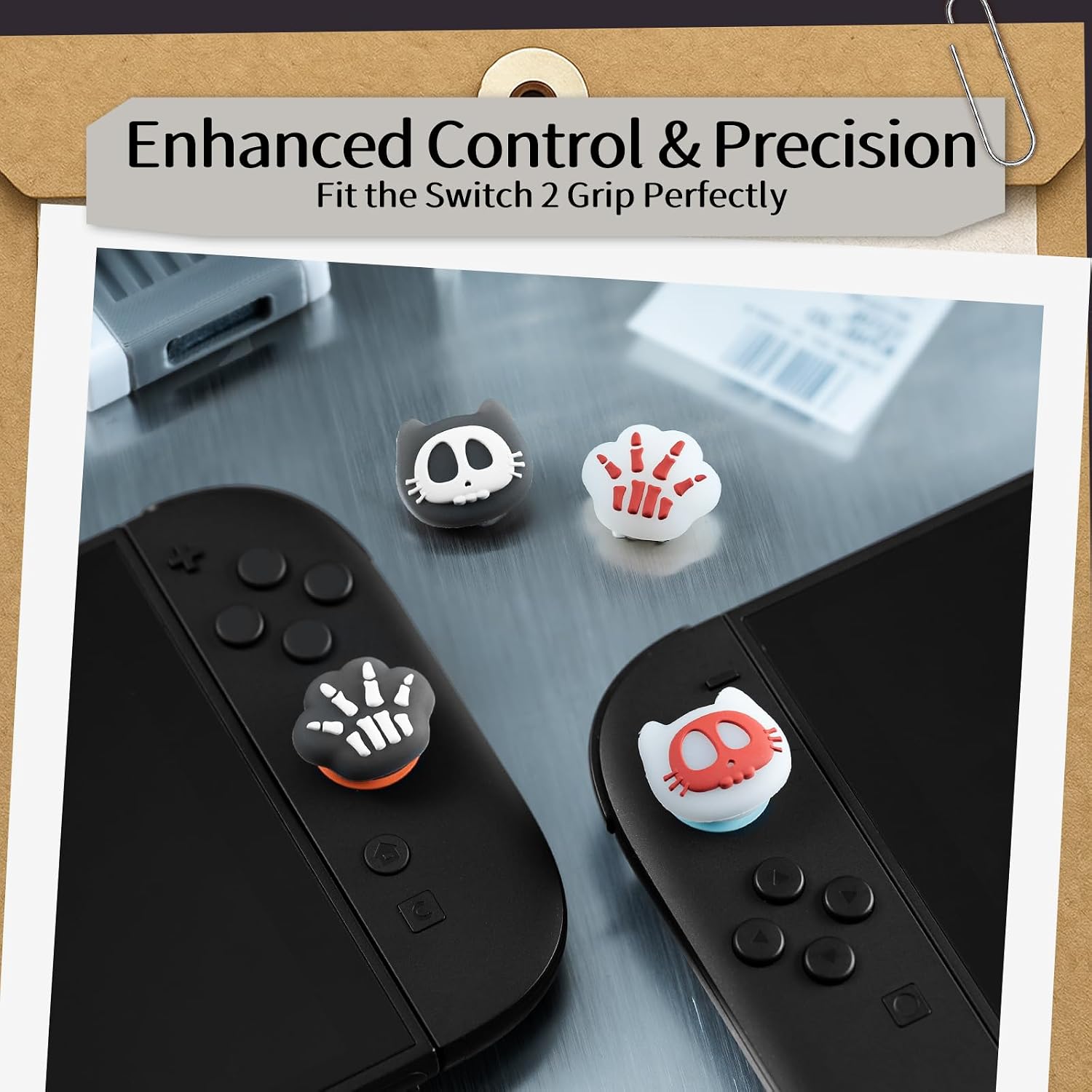 Thumbnail 1 de GeekShare Thumb Grips for Switch 2 (2025) — See-Through Kitten 4-Pack