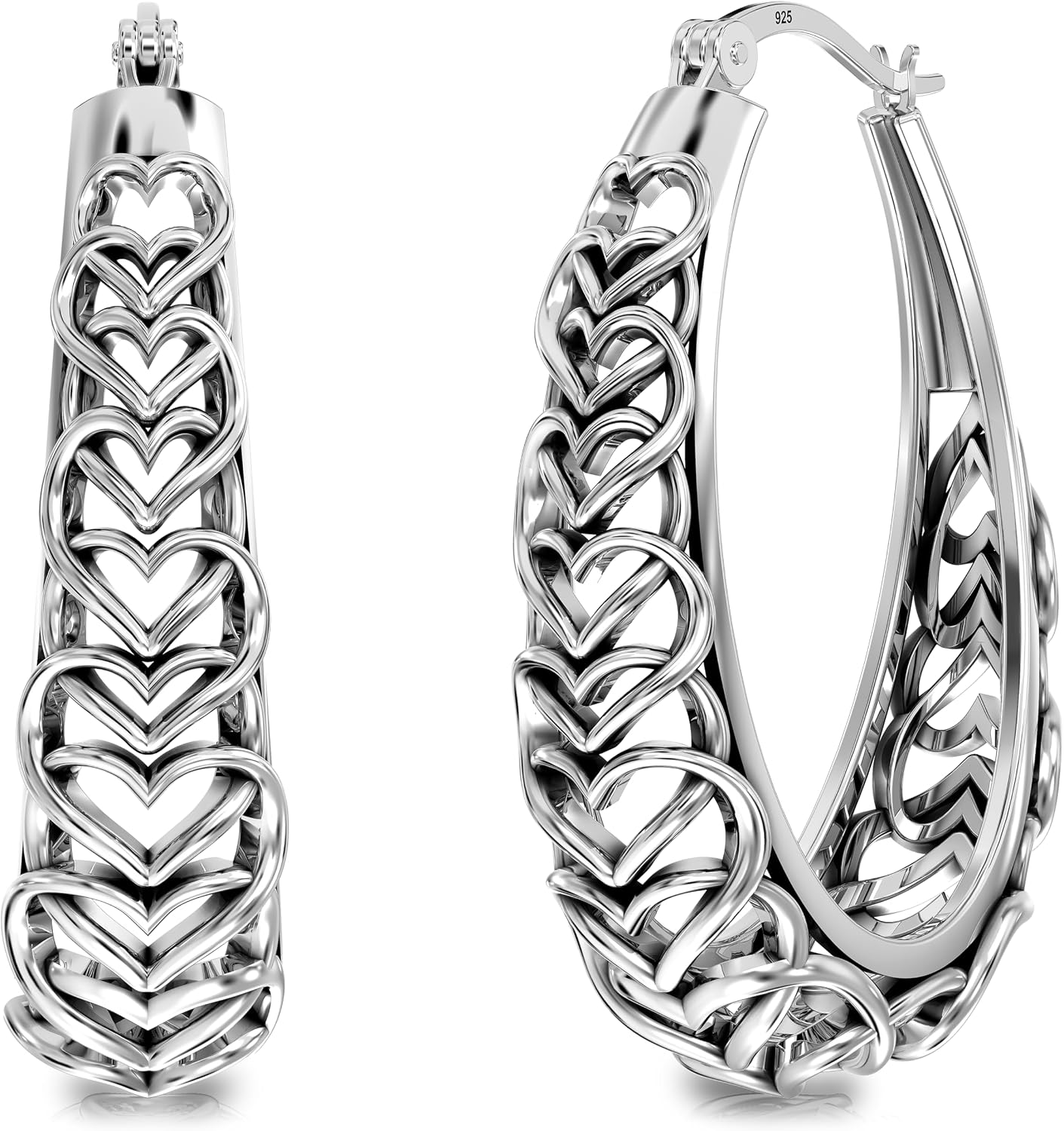 Thumbnail 6 de LeCalla 925 Sterling Silber Hoop Ohrringe