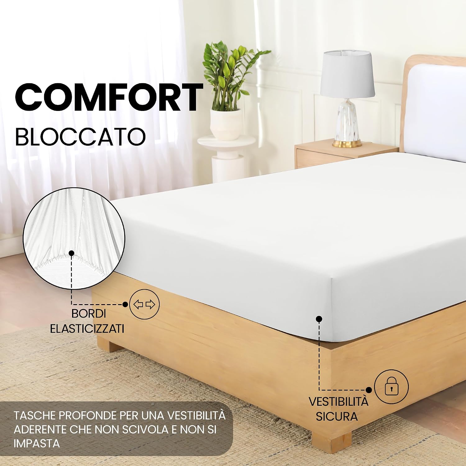 Detalle 2 de Utopia Bedding Lenzuolo con Angoli 160x200cm