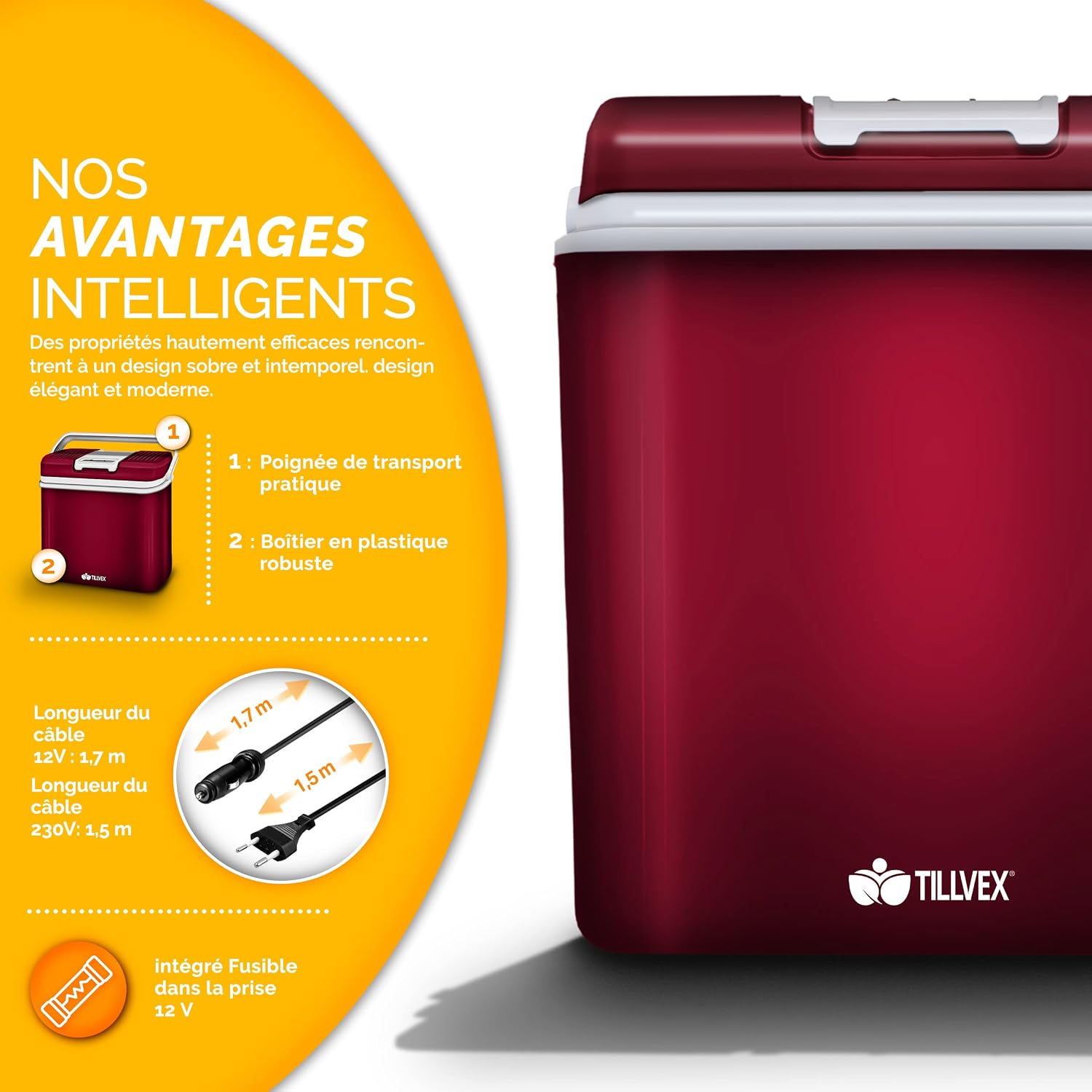 Detalle de tillvex Glacière électrique 24L pour camping