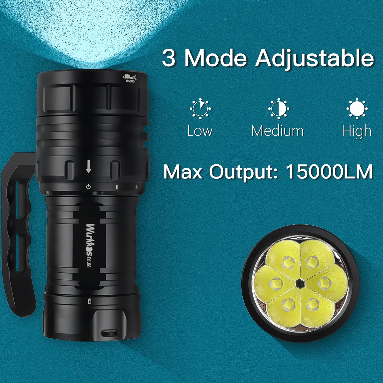 Detalle 1 de Wurkkos DL06 lampe de plongée 15000 lm