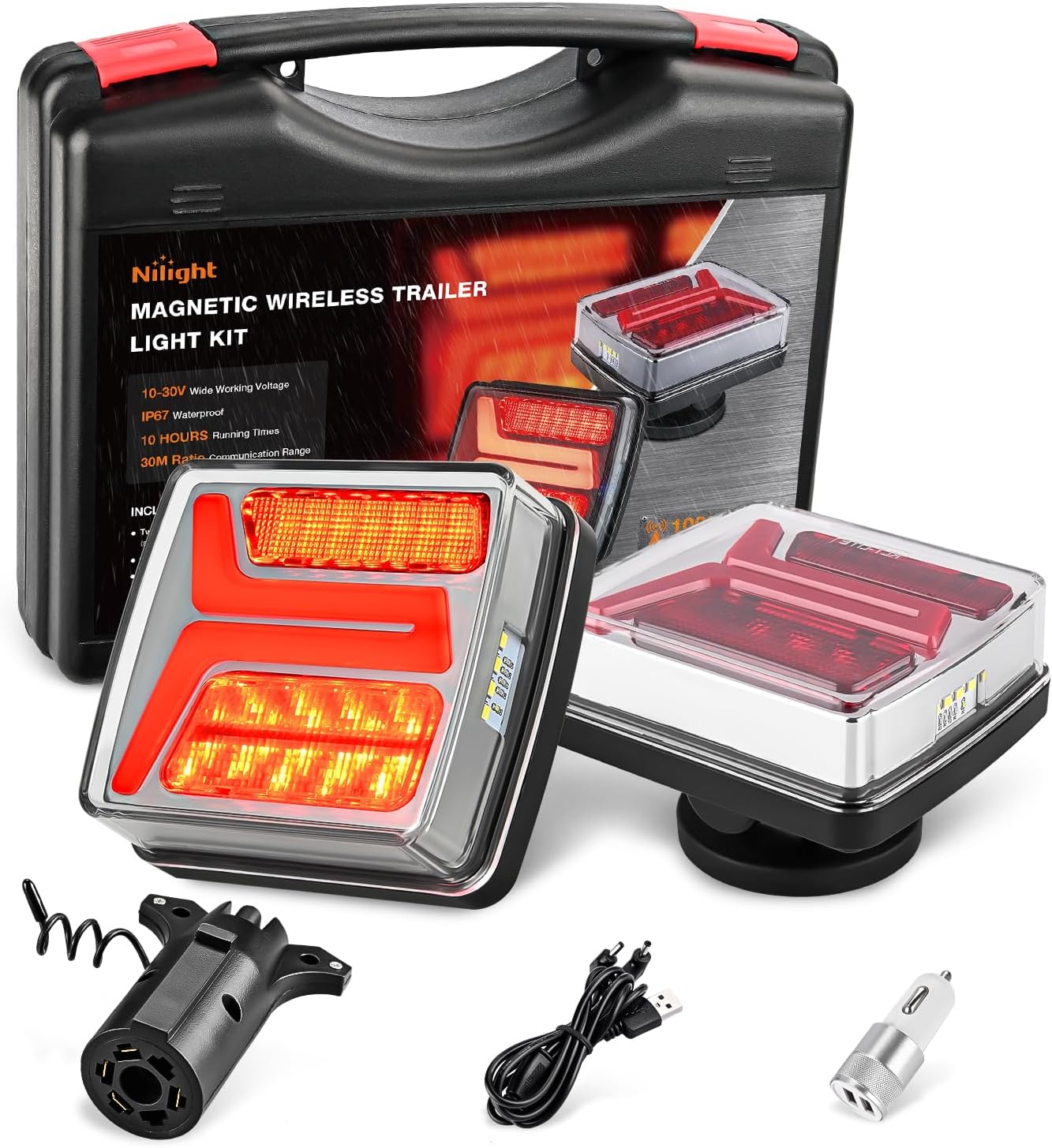 Detalle de Nilight Magnetic Trailer Towing Light Kit 58LED 🚚
