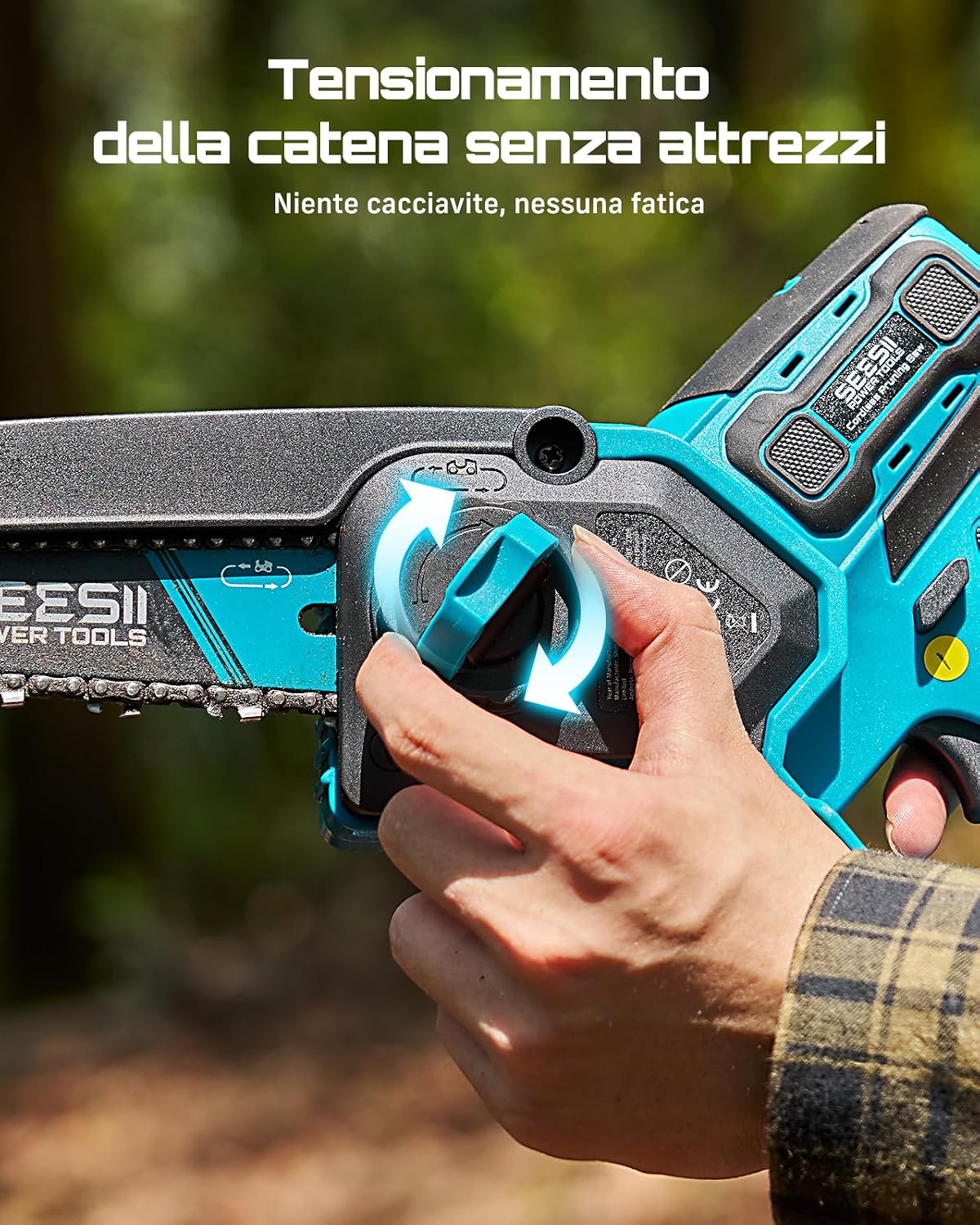 Thumbnail 6 de SEESII 6 & 8 Mini Motosega Elettrica da Potatura 1000 W – 2-in-1 con lama da 6" e 8