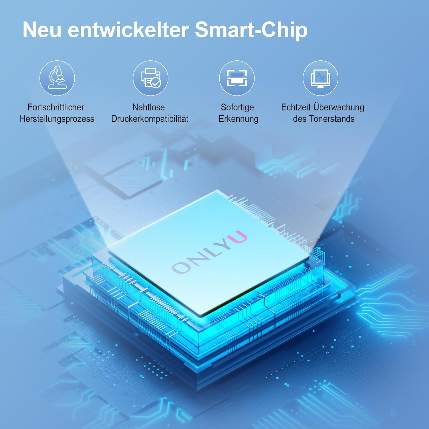 Detalle de ONLYU 142A/142X Schwarz mit Chip – Tonerkartusche kompatibel mit HP LaserJet M110/M139/M140 (1 Schwarz, Chip aktuell)