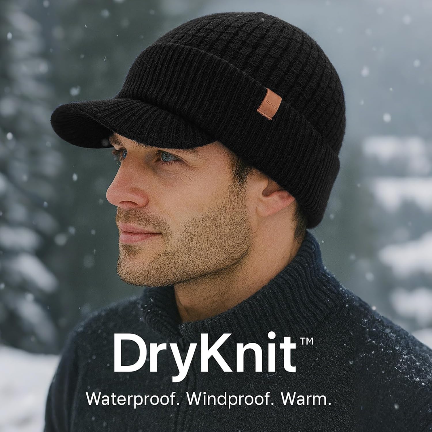 Detalle 2 de TOP-EX DryKnit Waterproof Merino Wool Beanie Hat