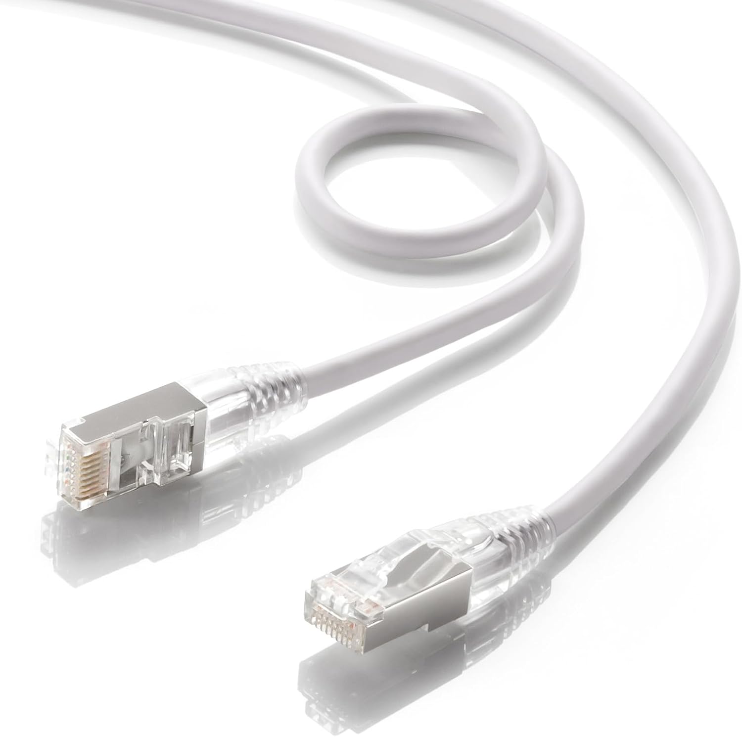 Detalle 2 de サンワサプライ KB-SL5STPS-02W CAT5e STP LANケーブル 2m・スリム・ホワイト