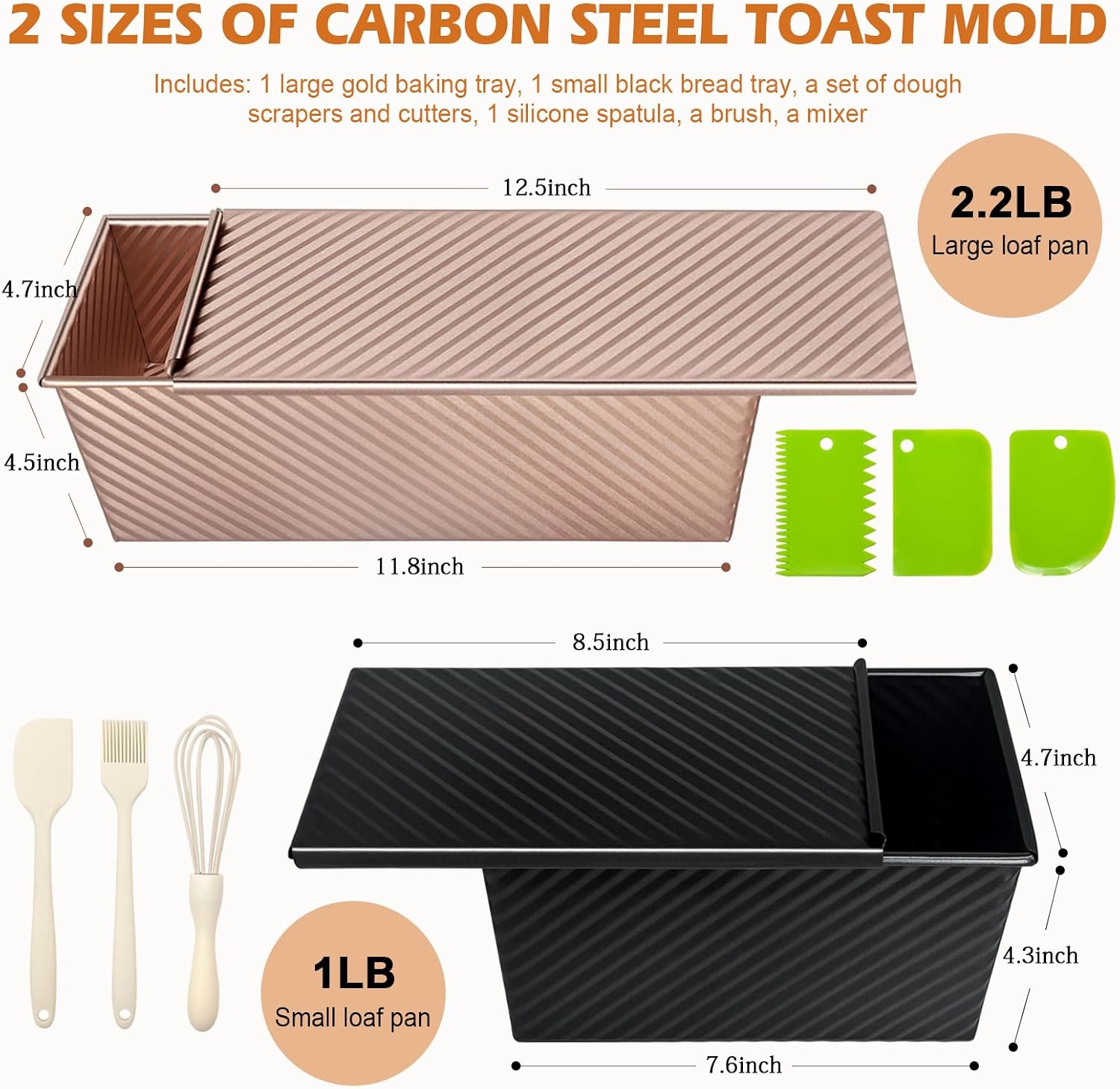Detalle 2 de Dipanist Pullman Loaf Pans 2.2 LB