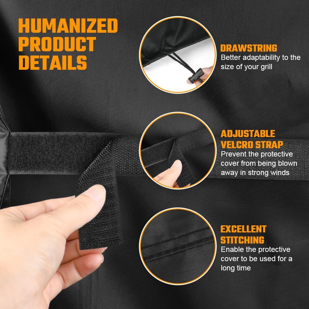 Detalle de flintronic Waterproof BBQ Cover for Gas Grills (76 x 66 x 110cm) – windproof, rip-proof & UV resistant