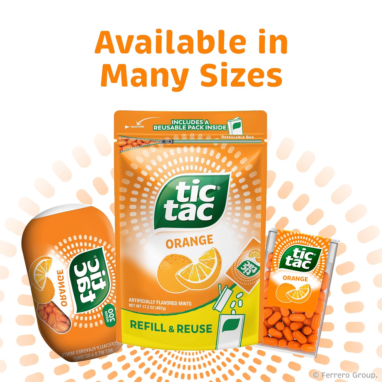 Thumbnail 6 de Tic Tac 00009800009039 Orange Mint Refill Bag, 17.2 oz with Pocket Pack