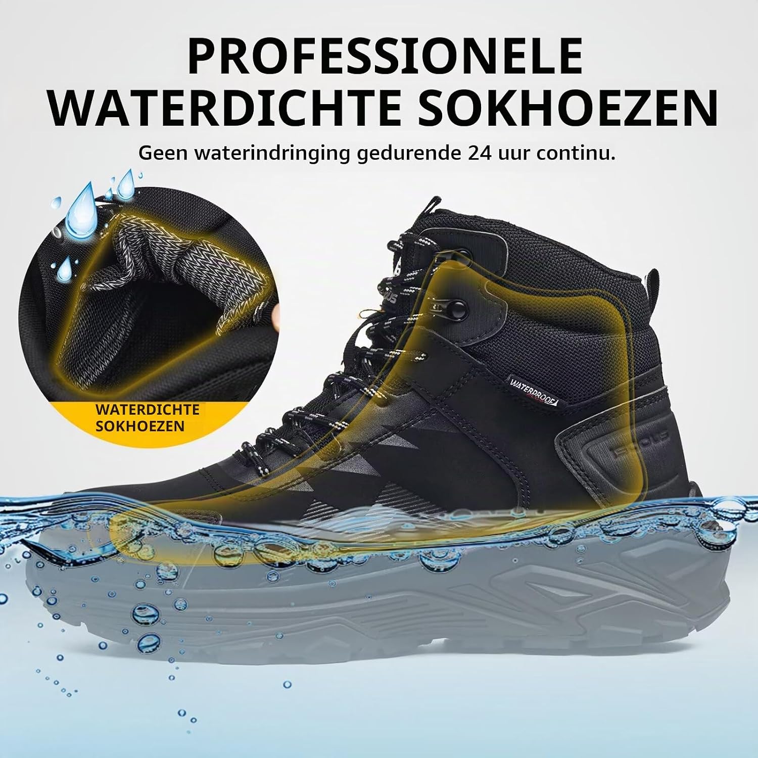 Thumbnail 1 de Hoge S3 ESD-werkschoenen met stalen neus, waterdicht en ademend