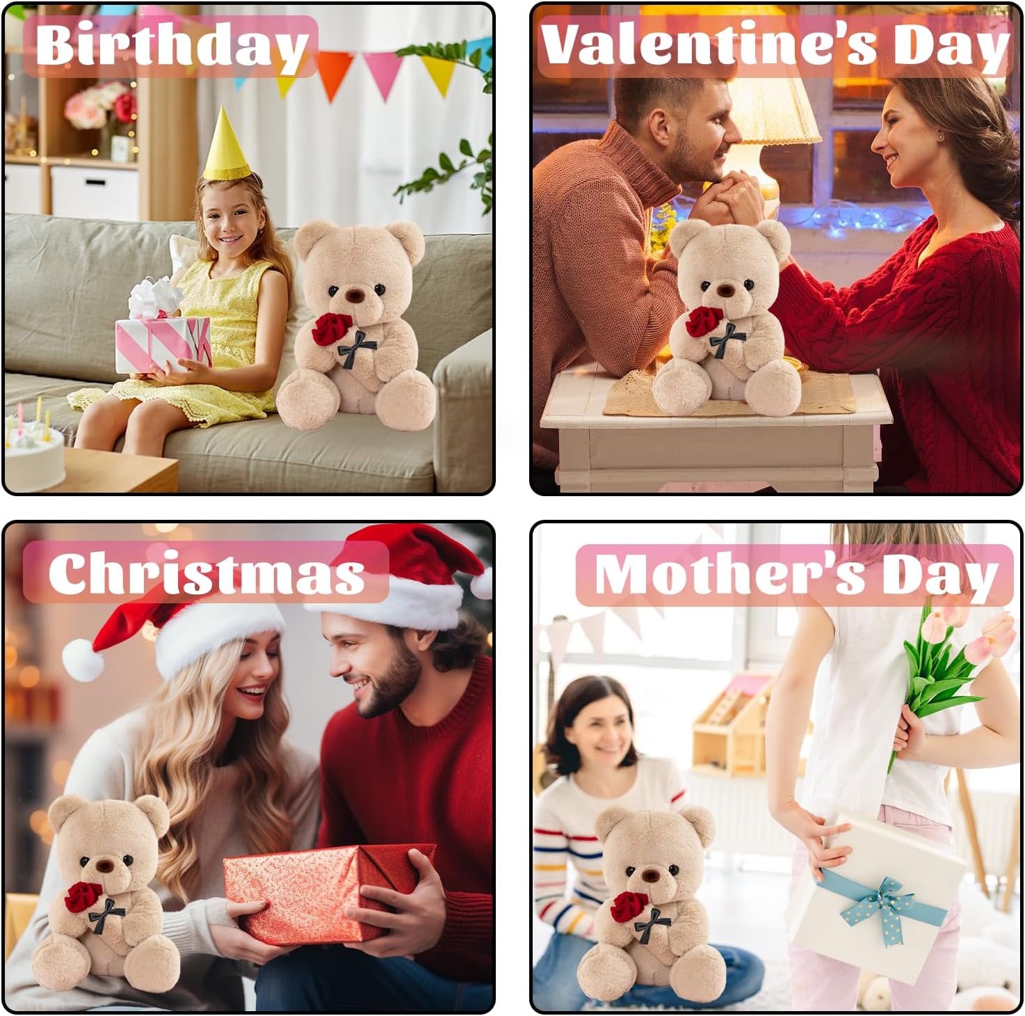 Thumbnail 6 de LIHIQIYA Ours en Peluche avec Rose — 45 cm, cadeau romantique et doux compagnon