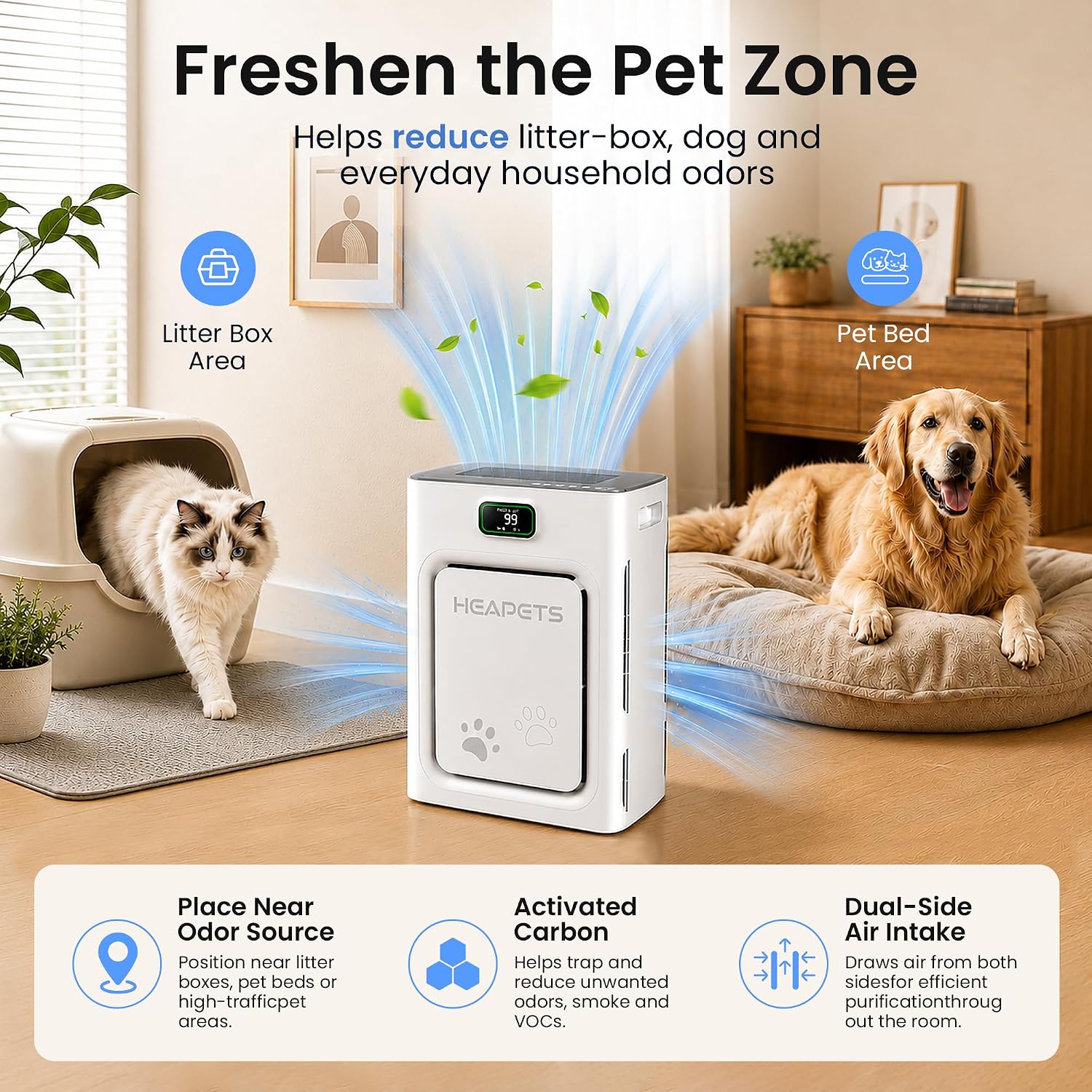 Thumbnail 3 de Pet Air Purifier 2500 sq ft PM2.5 Monitor 🏠