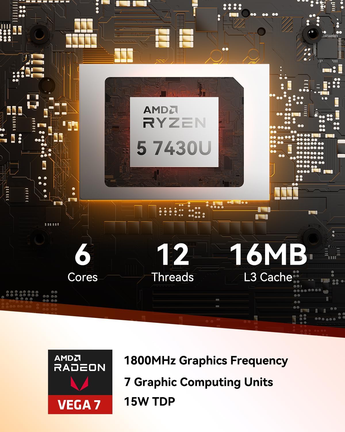 Thumbnail 2 de GEEKOM A5 Mini PC with Ryzen 5 7430U — 16GB RAM, 512GB NVMe, 8K Display