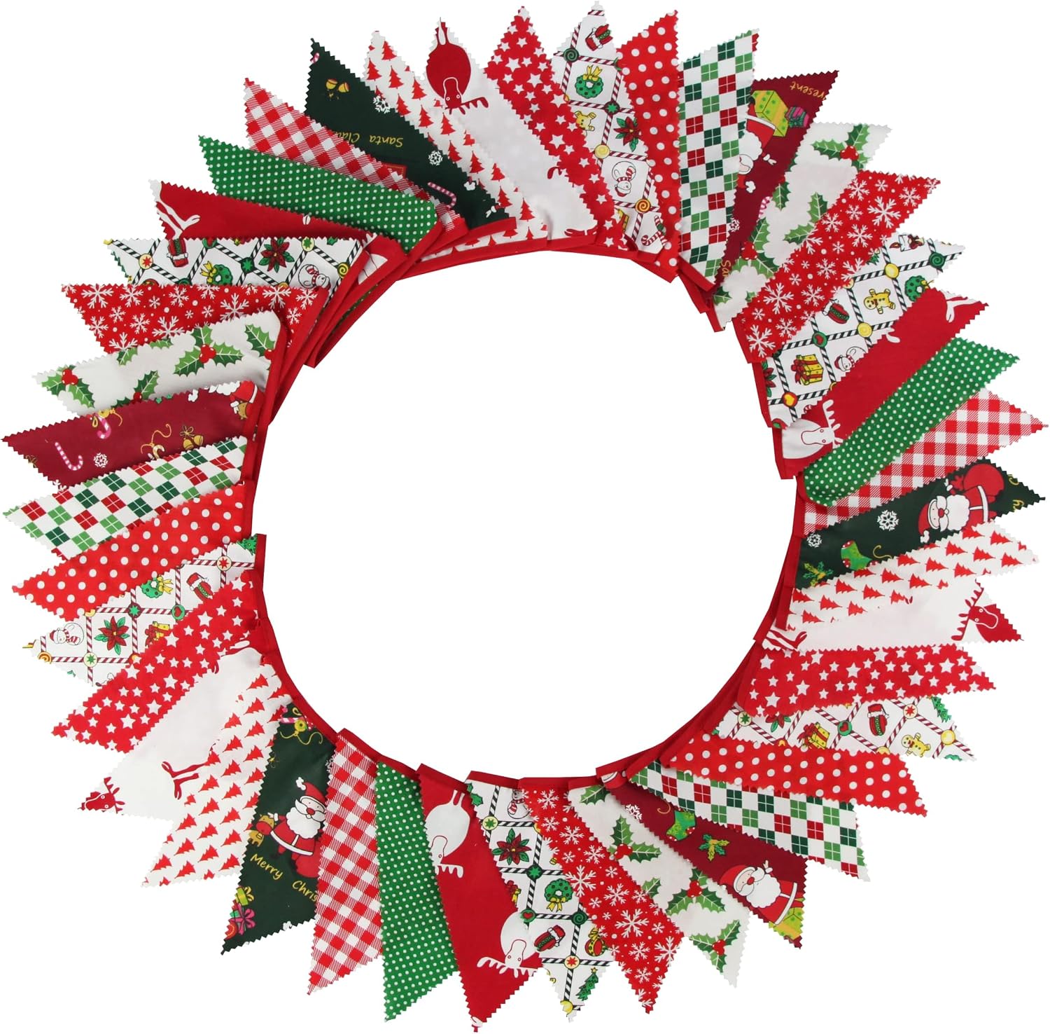 Thumbnail 6 de jijAcraft 12M Fabric Christmas Bunting 42pcs garland 🎄