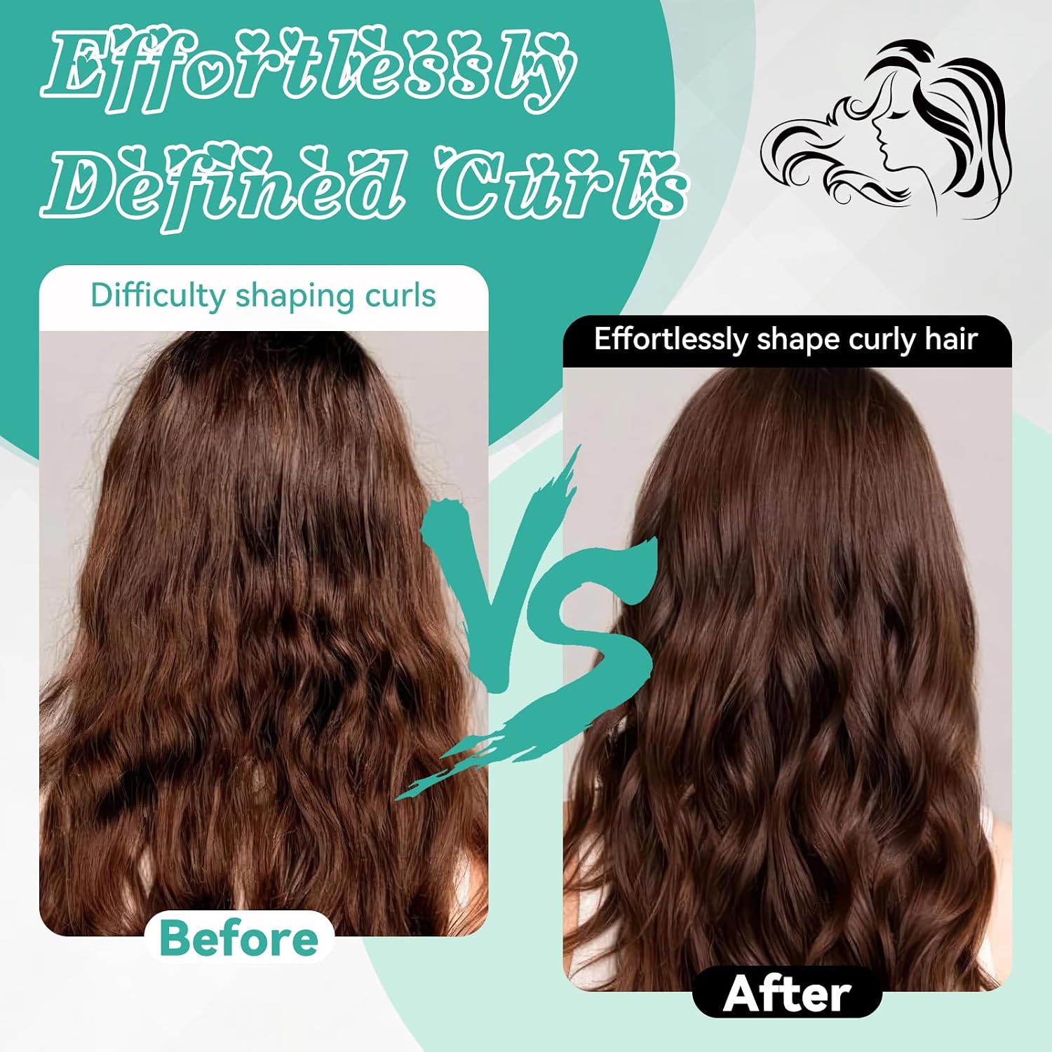 Detalle de Lockenbürste für Locken – sanftes Entwirren, Styling und Pflege (Grün)