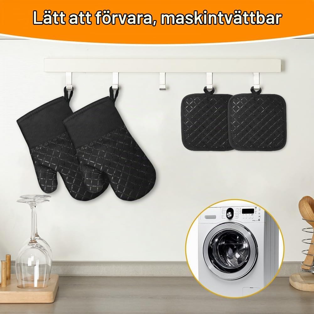 Thumbnail 6 de AUAUY M1-3507156 ugnshandskeset med silikon, grytlappar och 230 °C värmeskydd