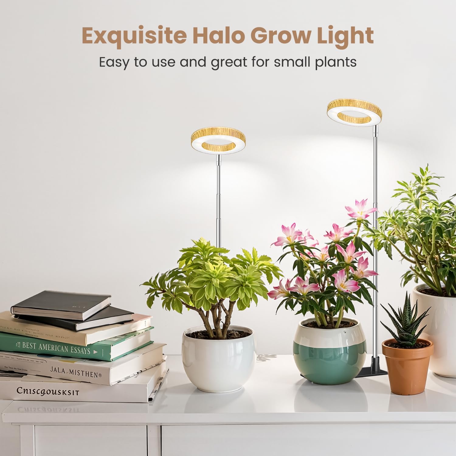 Detalle de Kullsinss BL-B10C Halo Plant Grow Light, 48 LEDs, Full Spectrum, 2-Pack