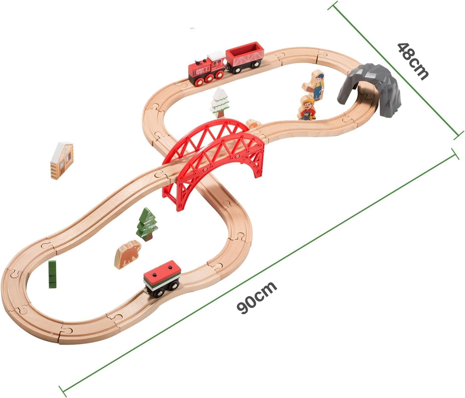 Thumbnail 5 de Giant bean Holzeisenbahn 36 Teile đ