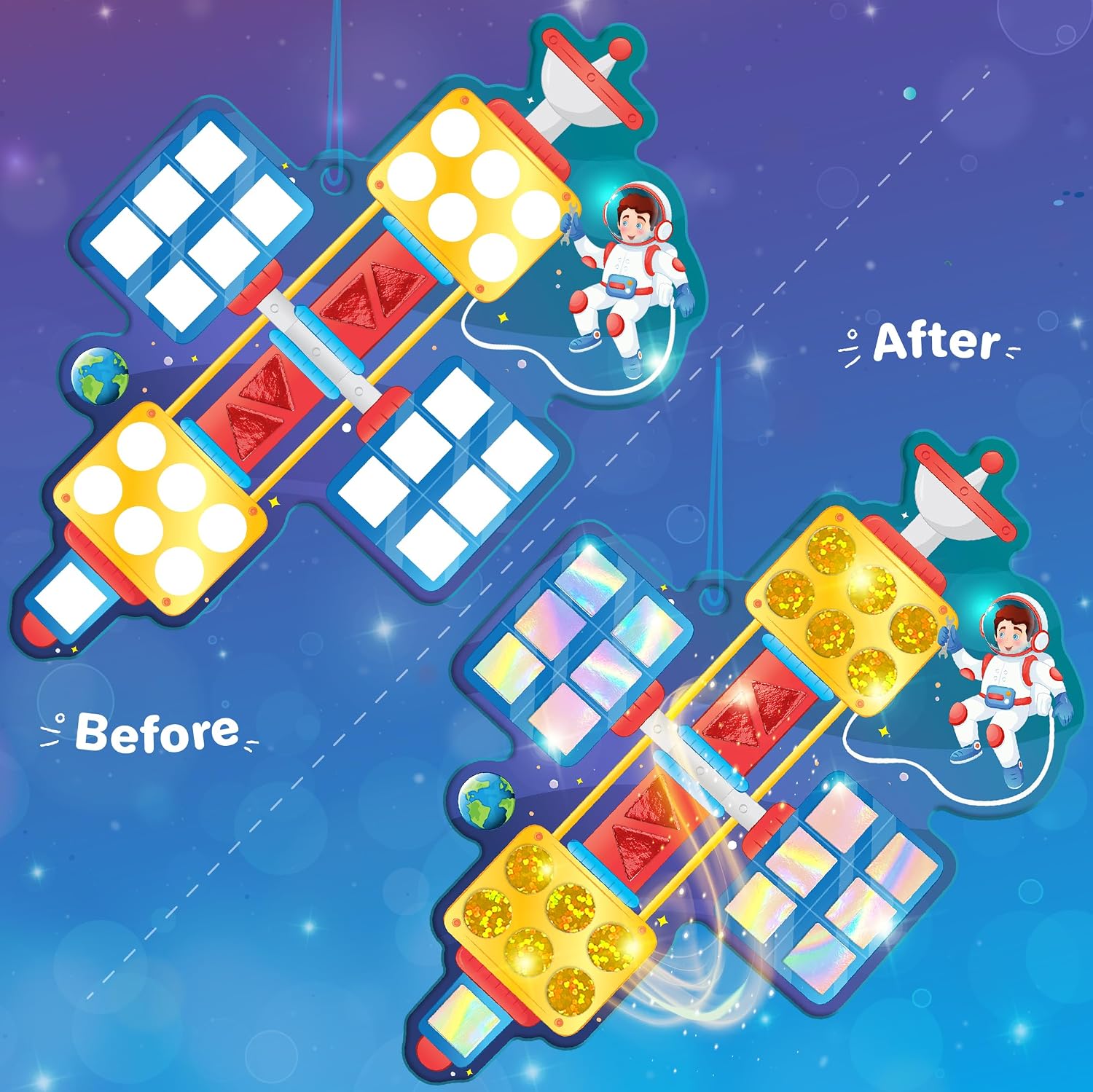 Detalle de Imagimake Space Mosaic Craft Kit with 5 Templates