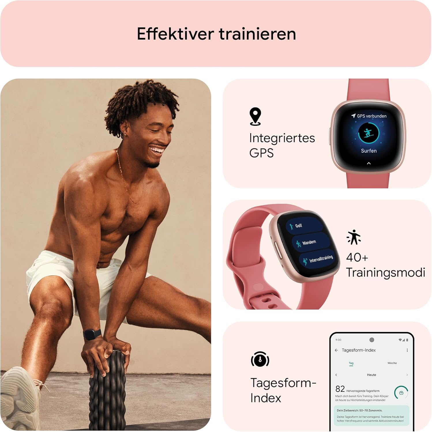Thumbnail 2 de Google Fitbit Versa 4 Smartwatch 6 Tage