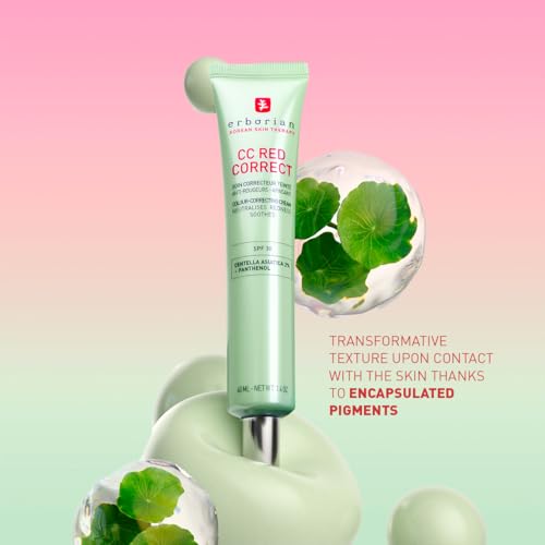 Thumbnail 8 de Erborian CC Red Correct Anti-Redness Tinted Cream with Centella Asiatica, Panthenol and Bisabolol — Light Green Shade, SPF 30 (40ml)