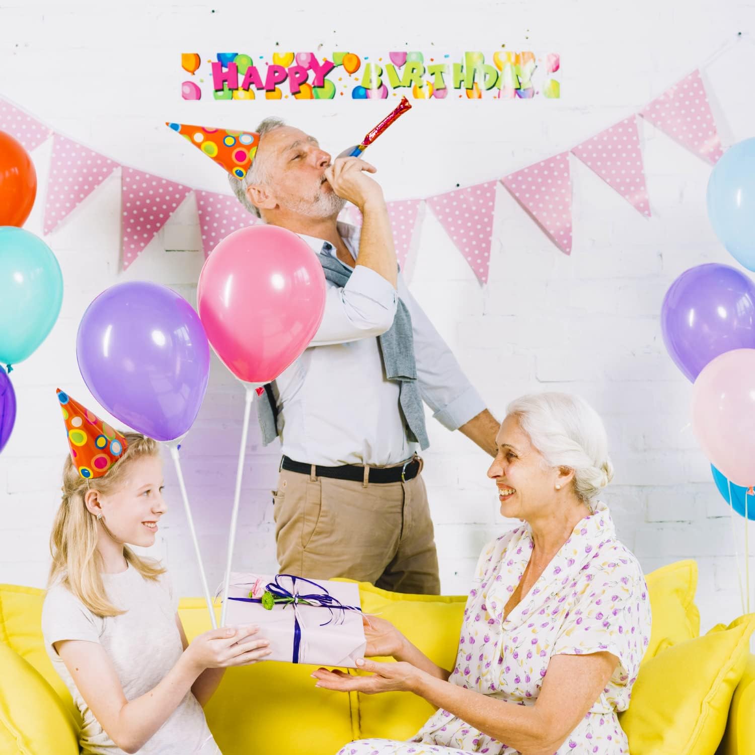 Detalle de Haiou Lot de 100 Tiges à Ballons Réutilisables en Plastique – pour anniversaires, fêtes et mariages