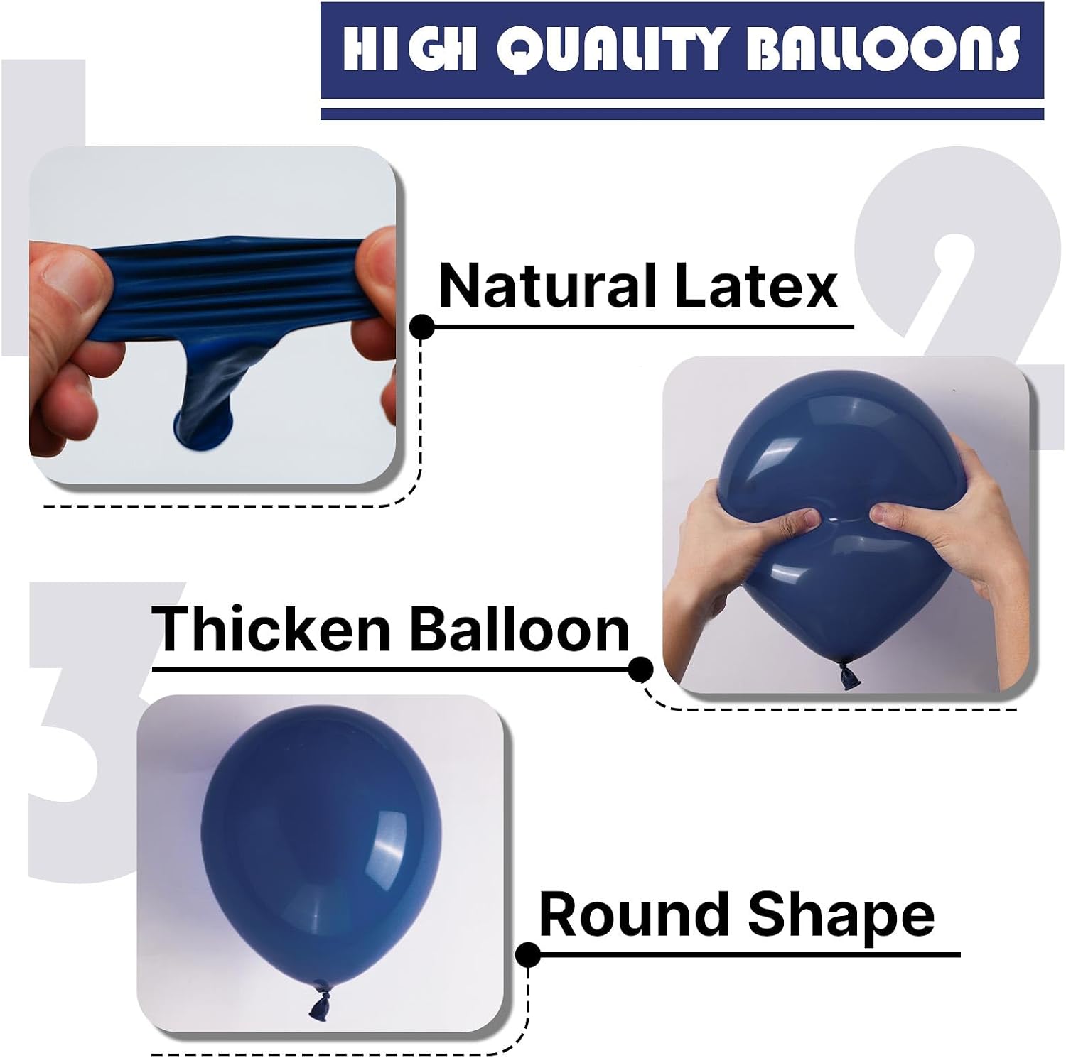 Thumbnail 6 de PartyWoo Navy Blue 127pcs Balloon Arch Kit ๐