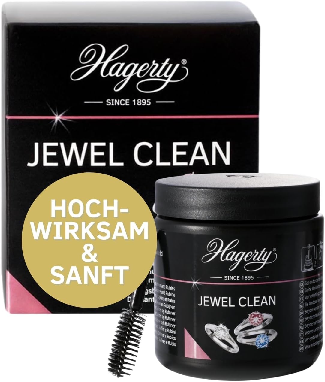 Detalle de Hagerty Jewel Clean Schmucktauchbad für Edelsteine, Gold und Platin – 170 ml