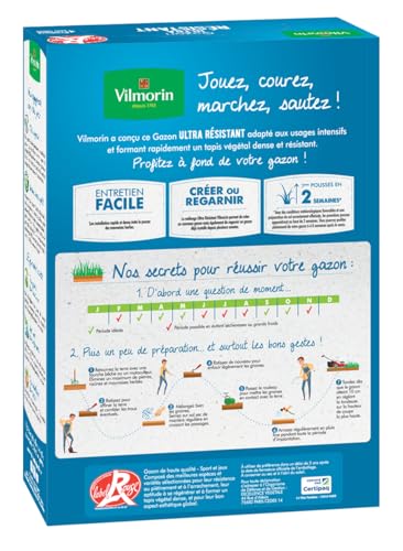Detalle de Vilmorin Gazon Ultra Résistant 1 kg — gazon conçu pour familles actives