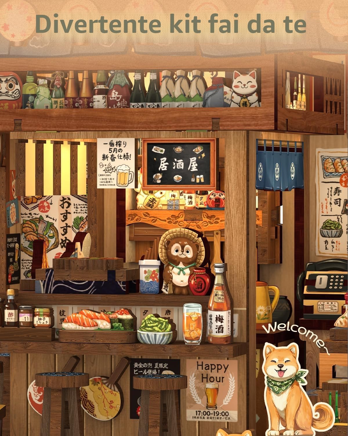 Thumbnail 5 de CUTEBEE Kit Book Nook per Adulti – Miniatura Izakaya Giapponese in Legno, Puzzle 3D