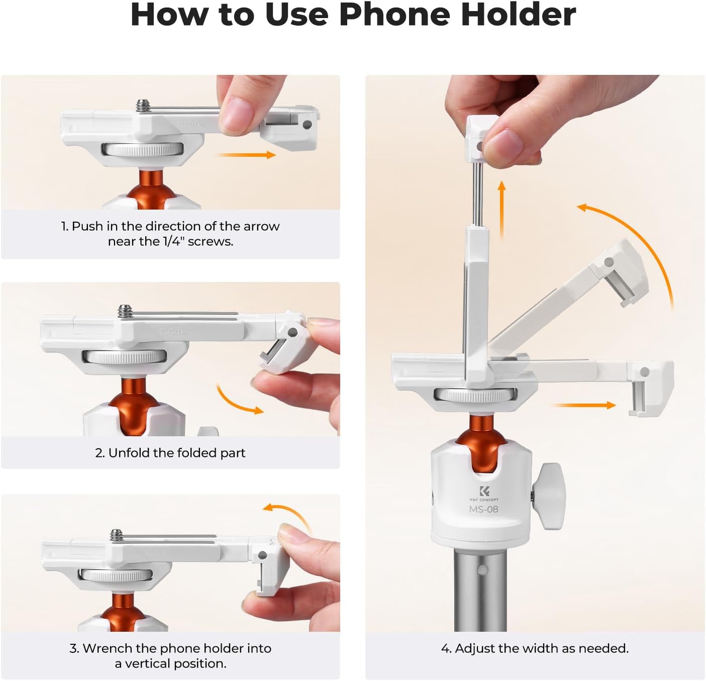 Detalle 2 de K&F CONCEPT KF09.127S1 Selfie Stick Tripod with 360° Ball Head