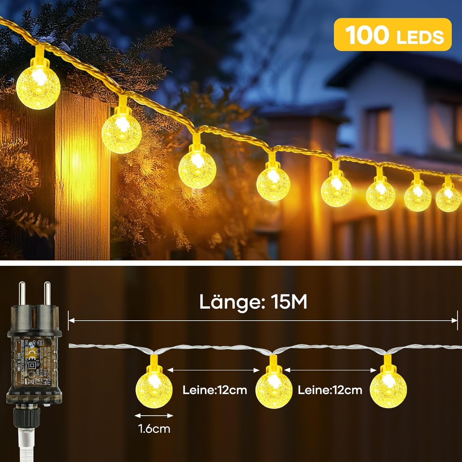 Thumbnail 4 de LED Lichterkette 15 m warmweiß