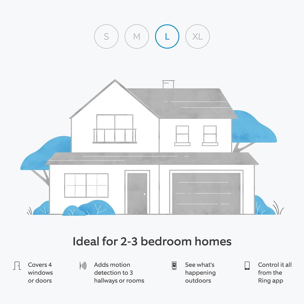 Detalle de Ring Alarm Pack – L + Outdoor Camera (Stick Up Cam) smart home security system