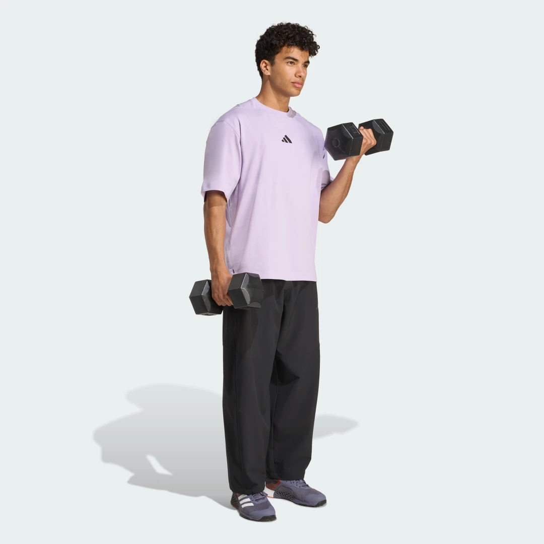 Detalle de Camiseta holgada de entrenamiento Power de Adidas – color violeta