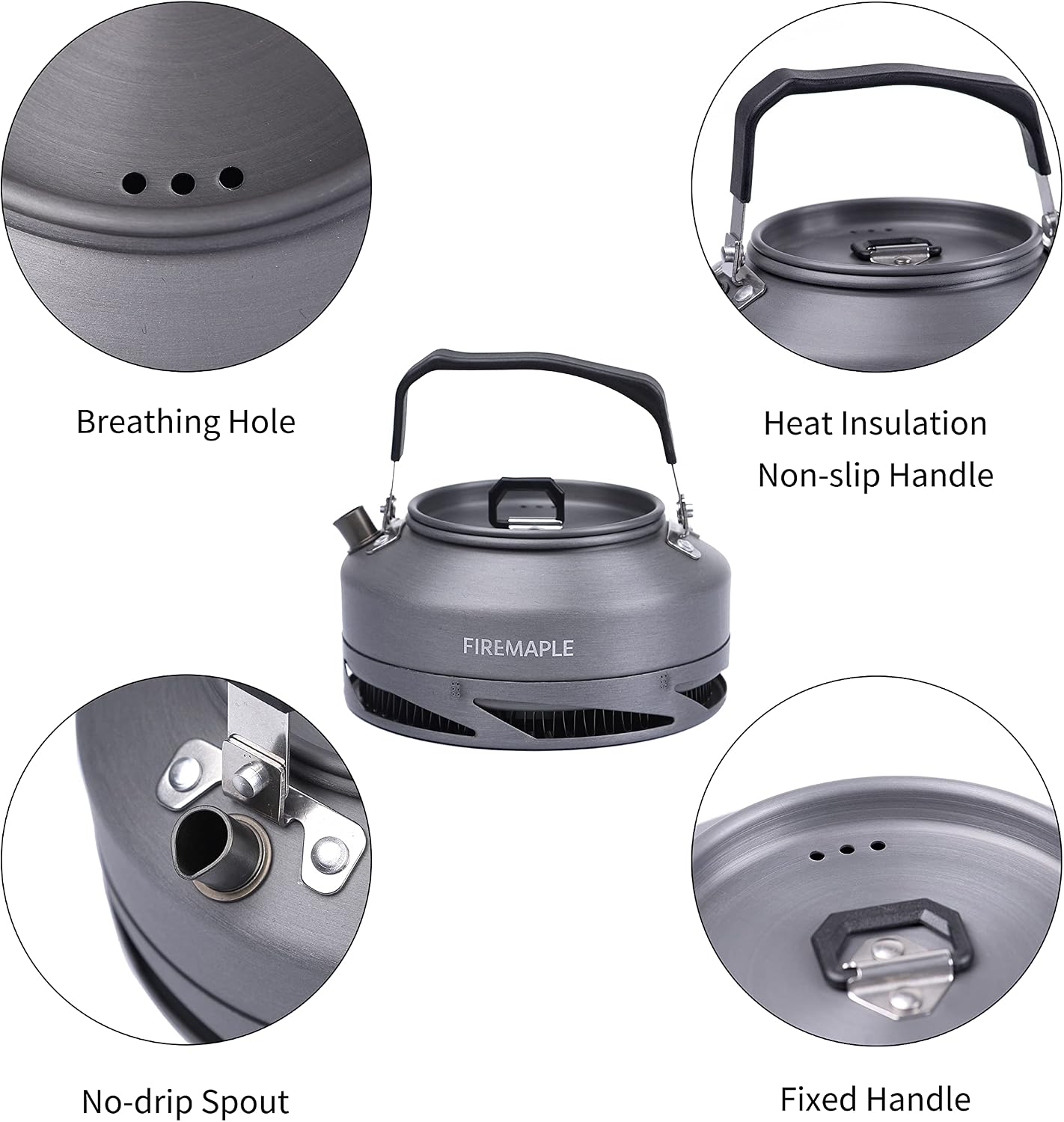 Detalle de Fire-Maple FMC-XT1 Camping Tea Kettle with Mesh Bag: 0.7L Lightweight Aluminium Boiler