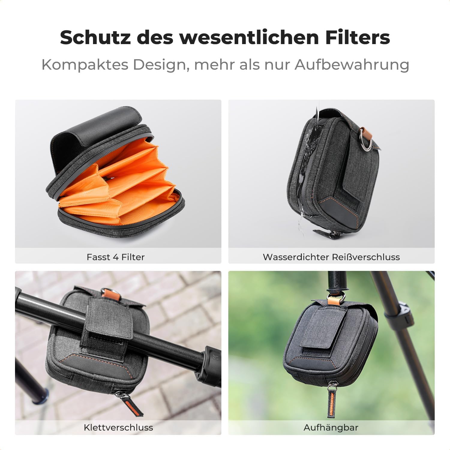 Thumbnail 5 de K&F CONCEPT Magnetic Filter Set 77mm – Schnellwechsel Magent System mit GND8, ND8, ND64, ND1000 inklusive Magnetring und Tasche