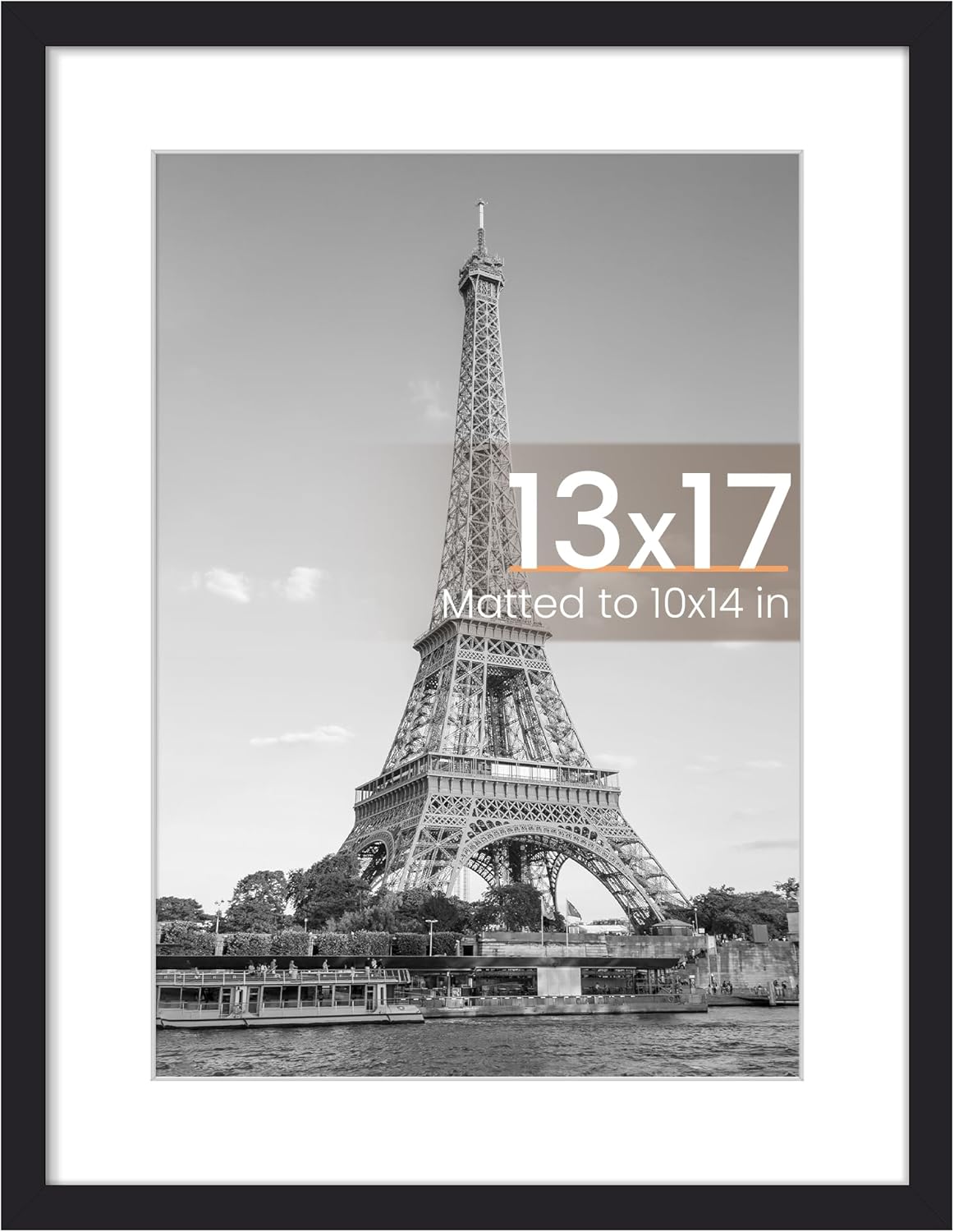 Detalle de upsimples 13x17 Inch Picture Frame with 10x14 Mat or 13x17 Without Mat — Black
