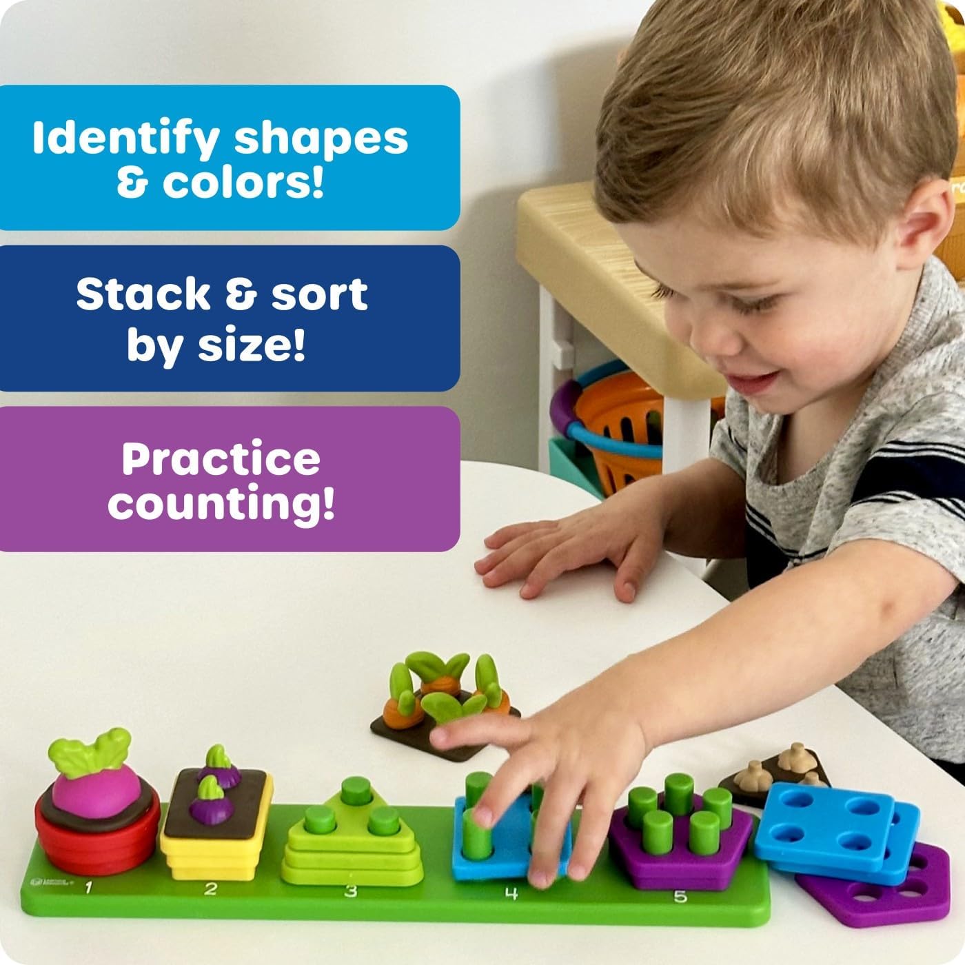 Thumbnail 2 de Learning Resources Stacking Shapes Garden (21-piece) toddler stacking toy for shape recognition