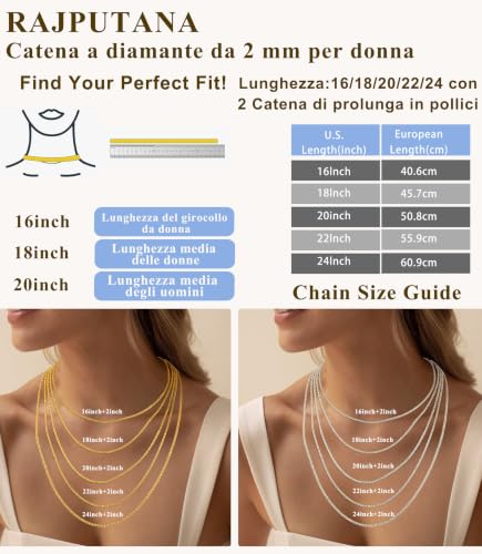 Detalle de Rajputana catena da donna in argento 925, maglia a spirale e chiusura a moschettone