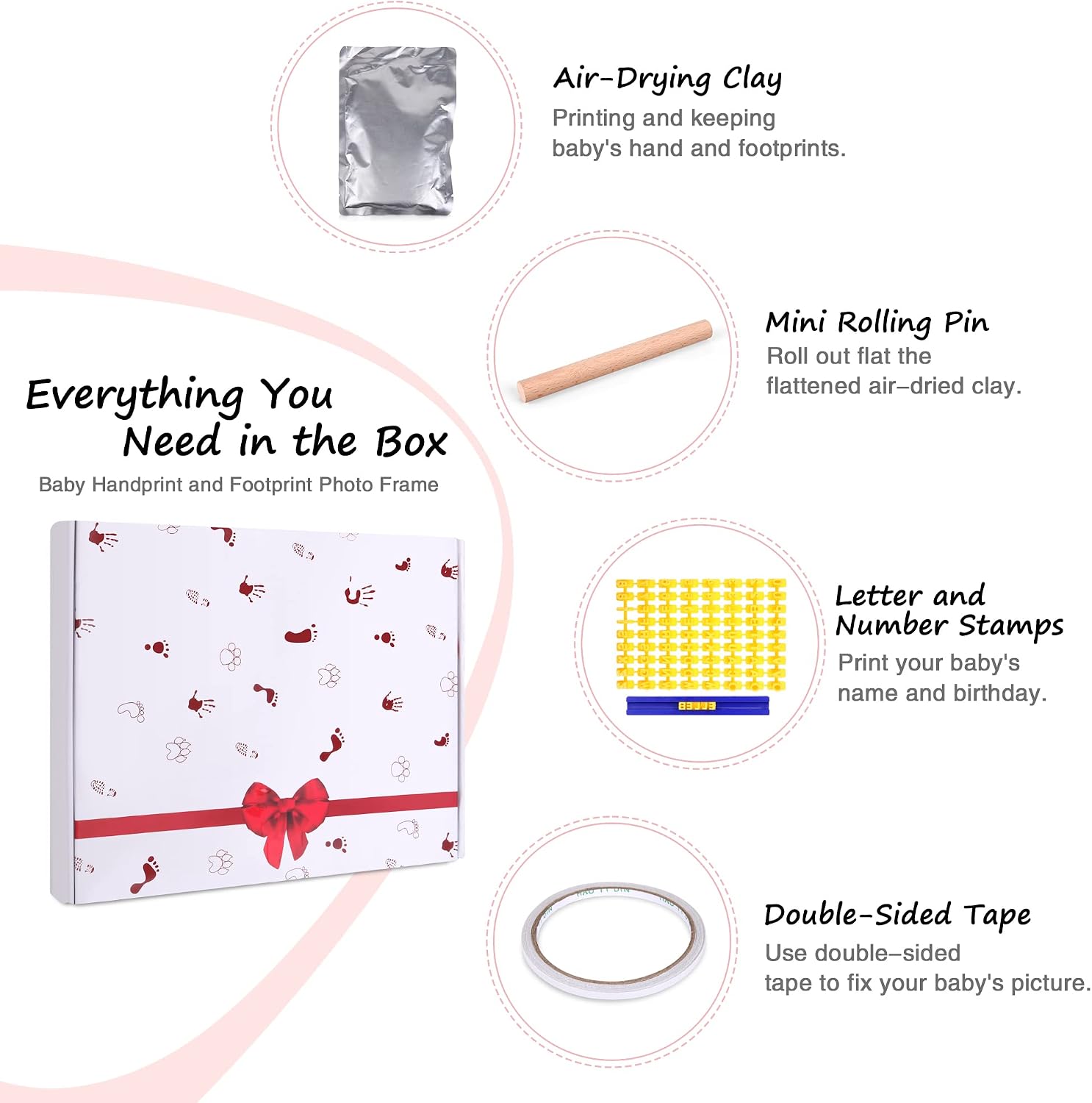 Detalle de Baby Handprint Kit with Footprint Frame