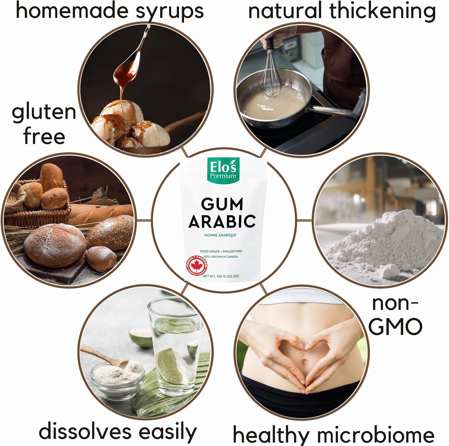 Detalle de Elo’s Premium Arabic gum powder 100 g