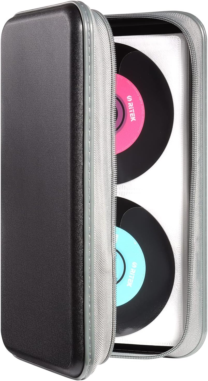 Detalle de DVSICK UENTIP CD Case 96 Capacity: Hard Plastic CD/DVD Wallet
