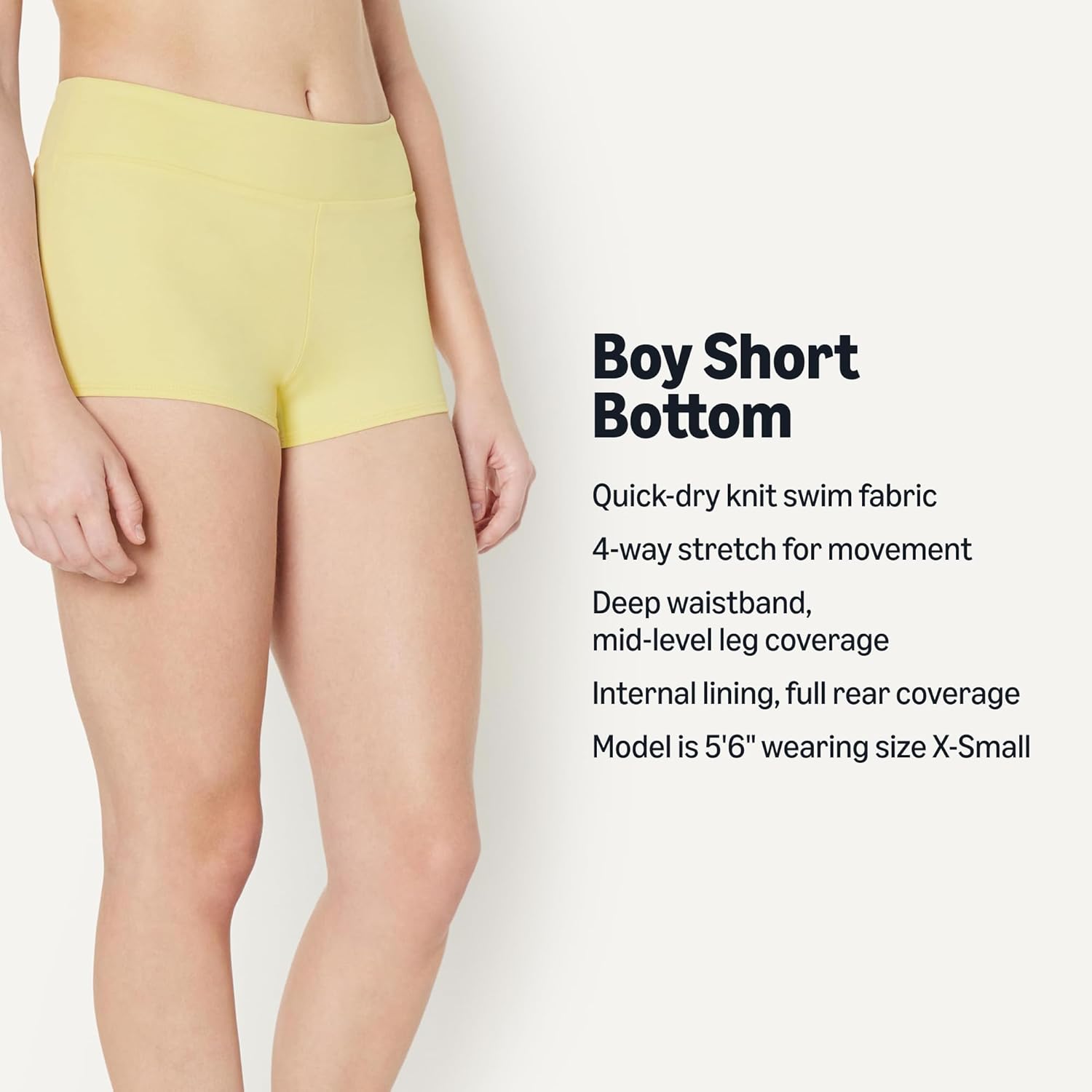 Detalle de Amazon Essentials Women’s Boy Short Swim Bikini Bottom with Full Coverage