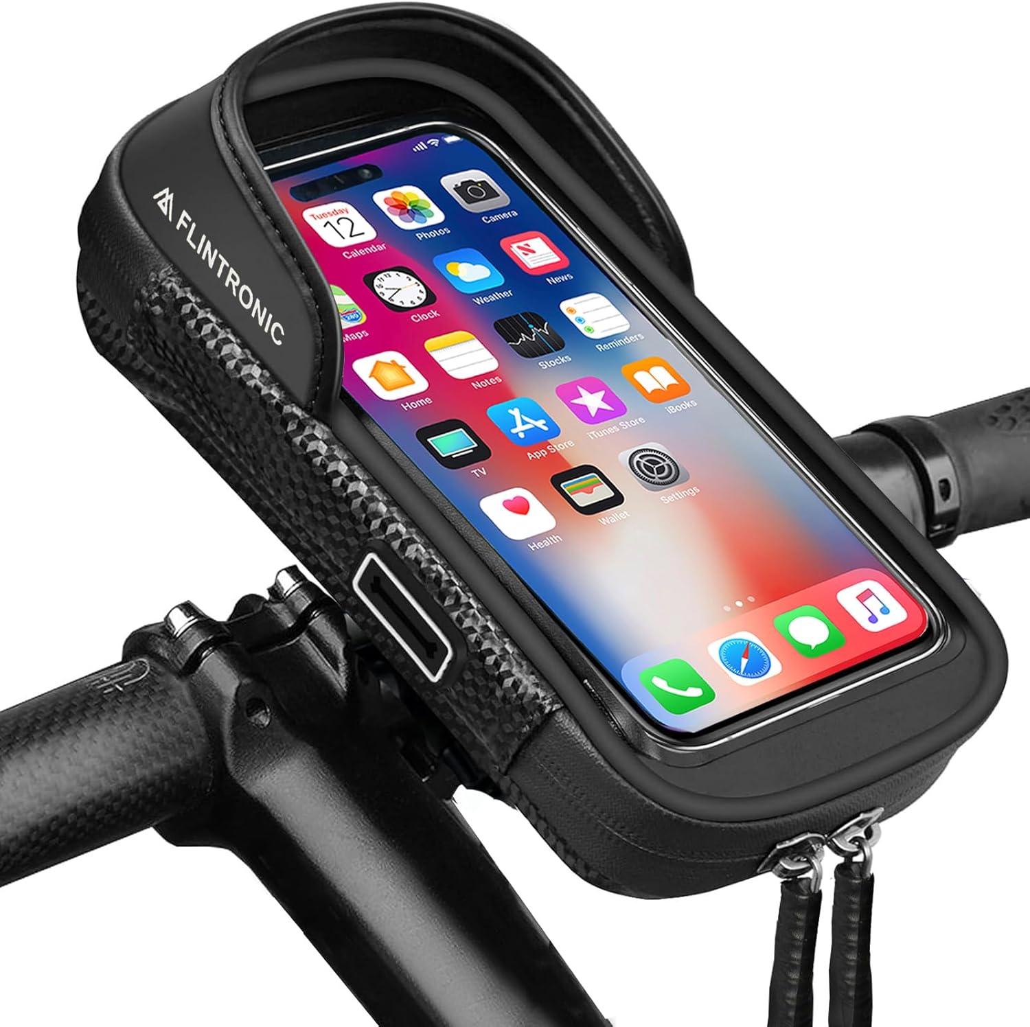 Flintronic Support Téléphone Vélo Étanche avec Rotation 360° et Protection Pluie