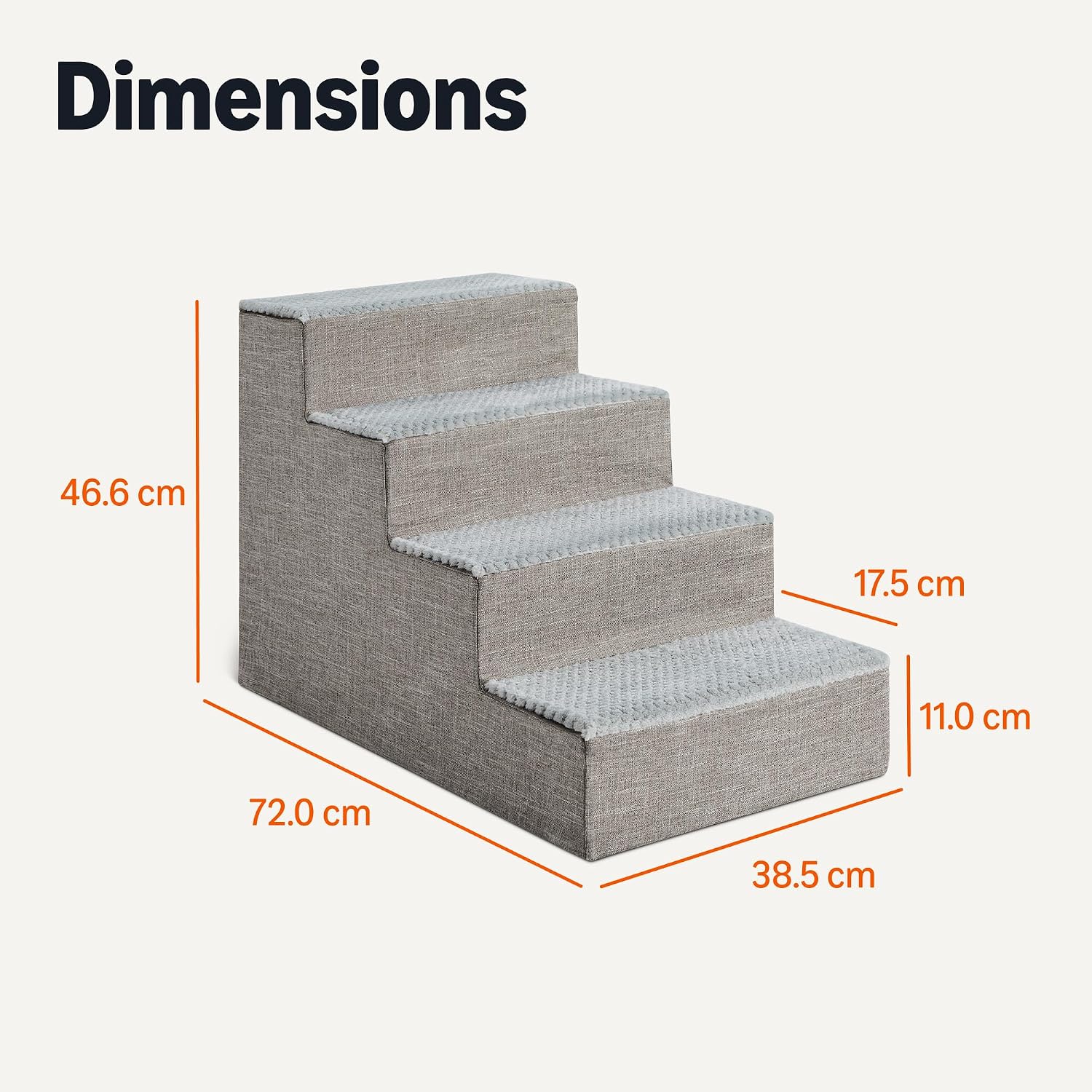 Thumbnail 4 de Amazon Basics Dog Steps, 4-Step Foam Dog Stairs (46.7 cm) for High Beds and Sofas