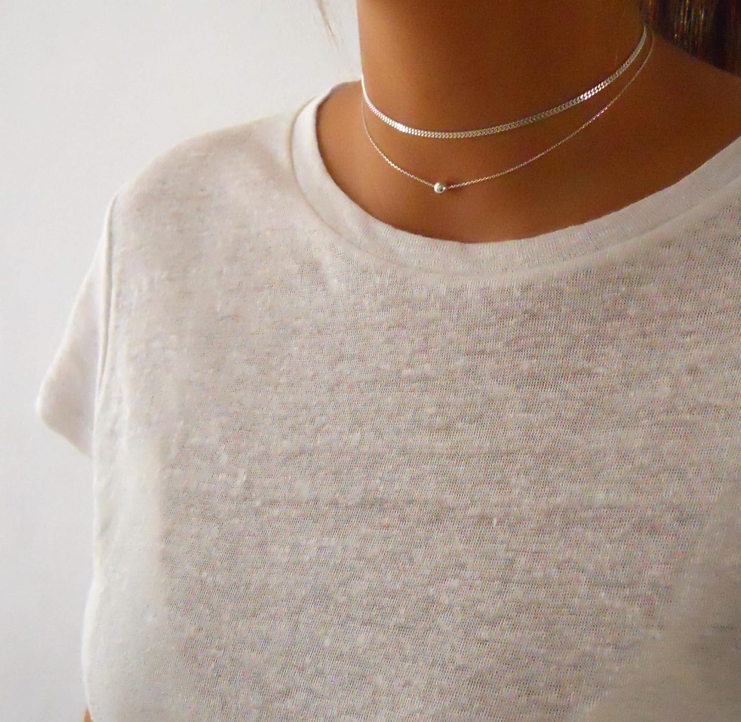 Thumbnail 5 de Annika Bella Set of 2 Silver Choker Necklaces