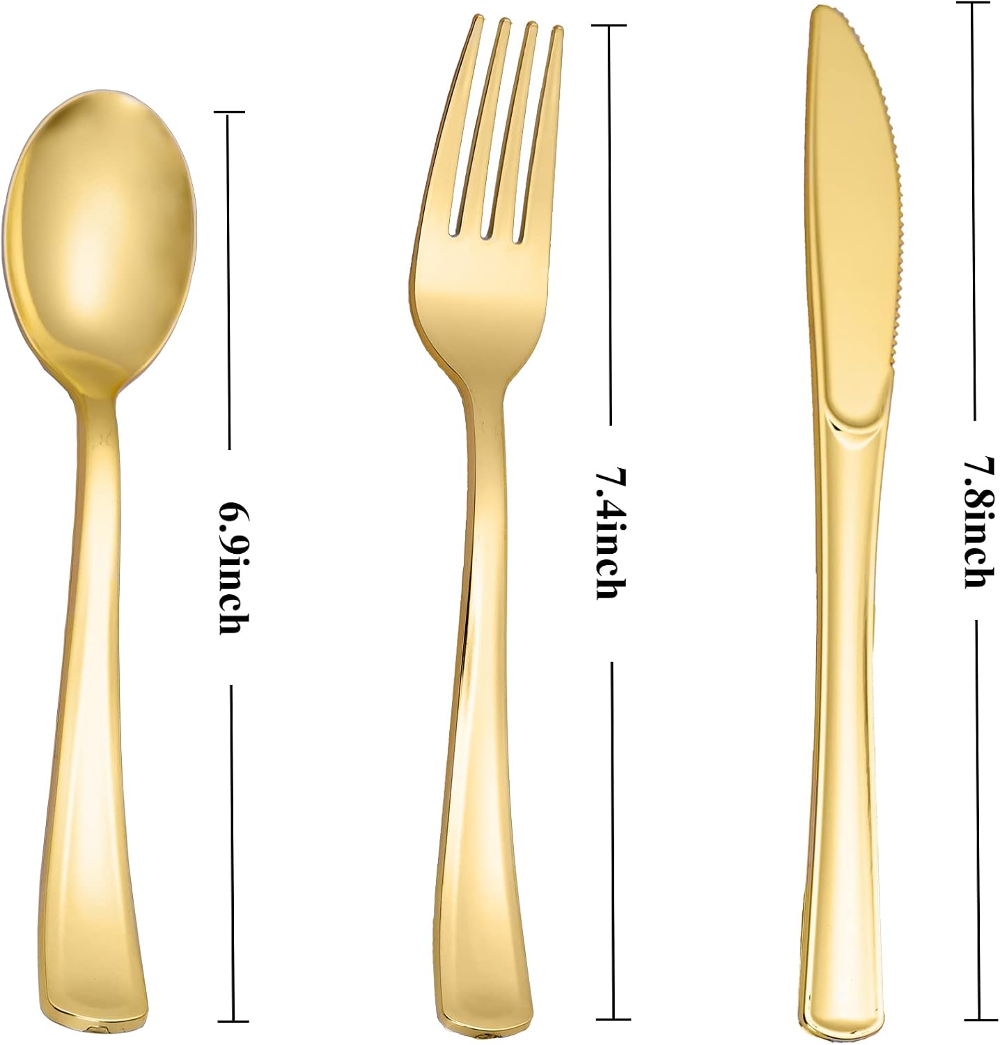 Detalle 2 de N9R Gold Plastic Cutlery, 60-Piece Set