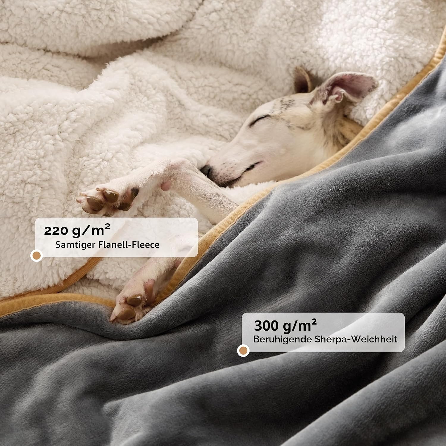 Detalle de LE SURE wasserdichte Hundedecke 100×80 cm – mittelgroße Hunde, Cremefarben, waschbar