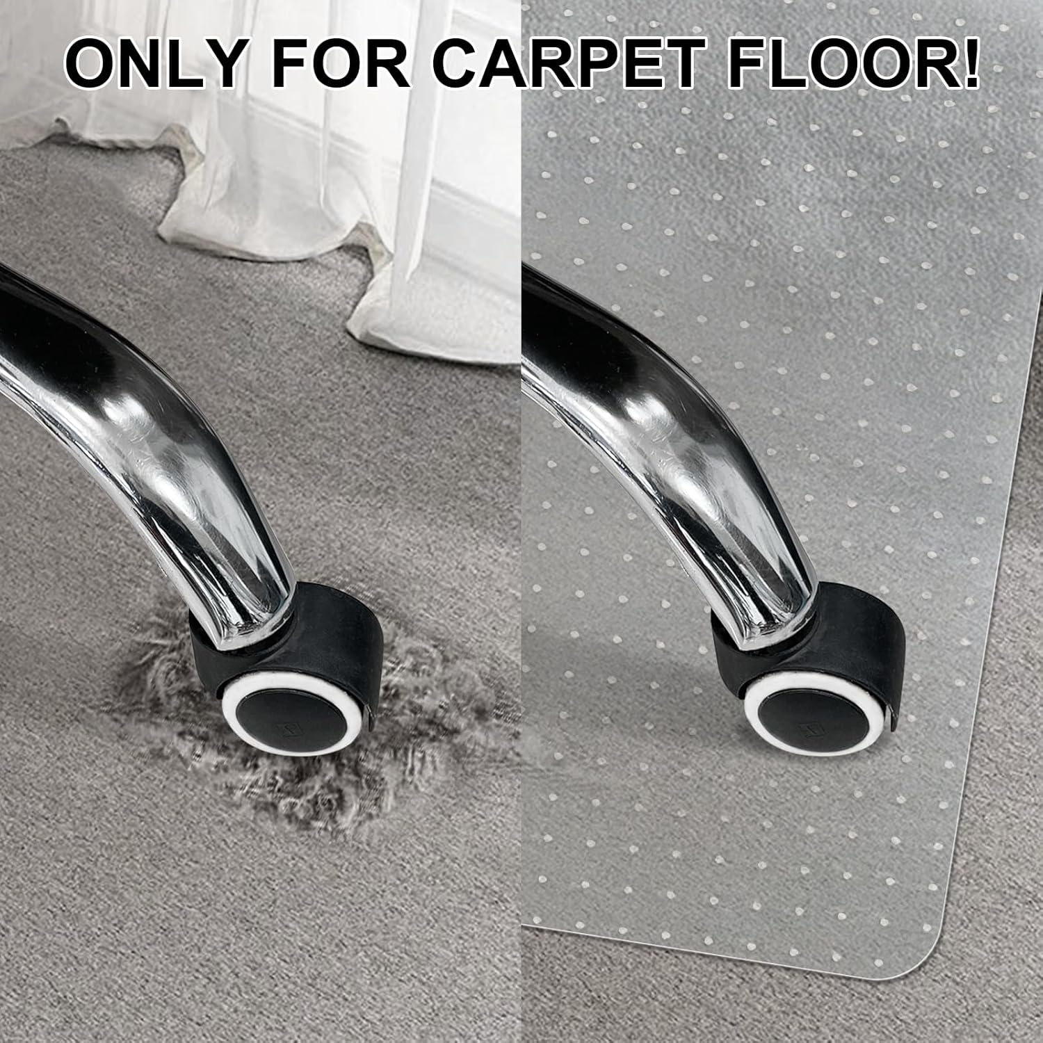 Thumbnail 1 de SHAREWIN Office Chair Mat for Carpeted Floors 150x120 cm — Heavy Duty, Non-Slip, Easy Clean